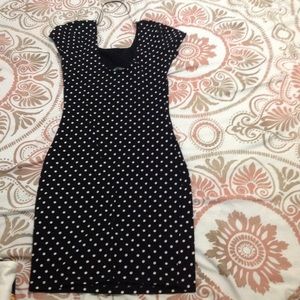 Black poka dot long dress. Brought from Mexico